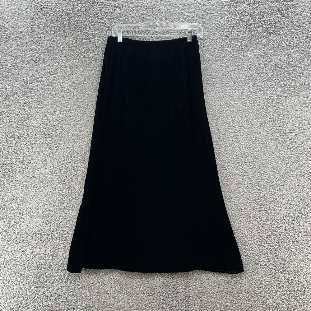 VTG Wah Maker Skirt Womens Small 10 Black Velvet Western Flare Long Midi Maxi